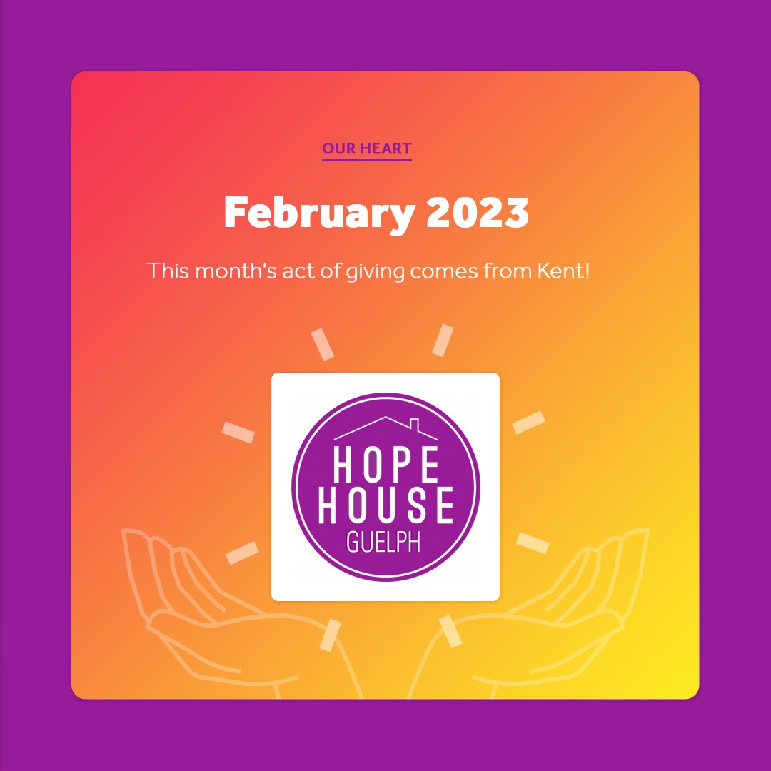 For Our Heart this month Kent selected the Hope House. Hope House is a charity that is helping aid the less fortunate. They offer a variety of food programs, clothing donations, work programs, and more. <a href="/HopeHouseGuelph/">Hope House Guelph Community Food Centre</a> #ourheart 

❤️ = digitalchaos.ca/heart/