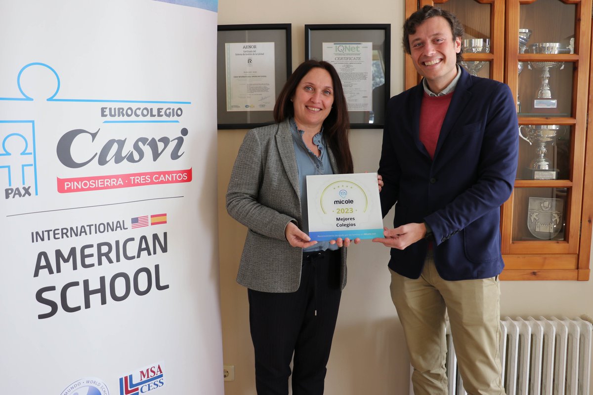 CasviTresCantos's tweet photo. 📢Today we received recognition from @micoleoficial as one of the best private schools in Spain 🎓 Thank you for your trust! #Casvi #MiCole #CasviTresCantos https://t.co/FMy9ngmAs8