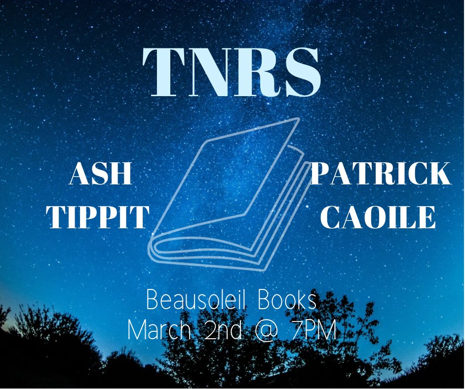 Come join us this Thursday at 7:00 PM at Beausoleil Books to hear Ash Tippit and Patrick Caoile read! Hope to see you there!
