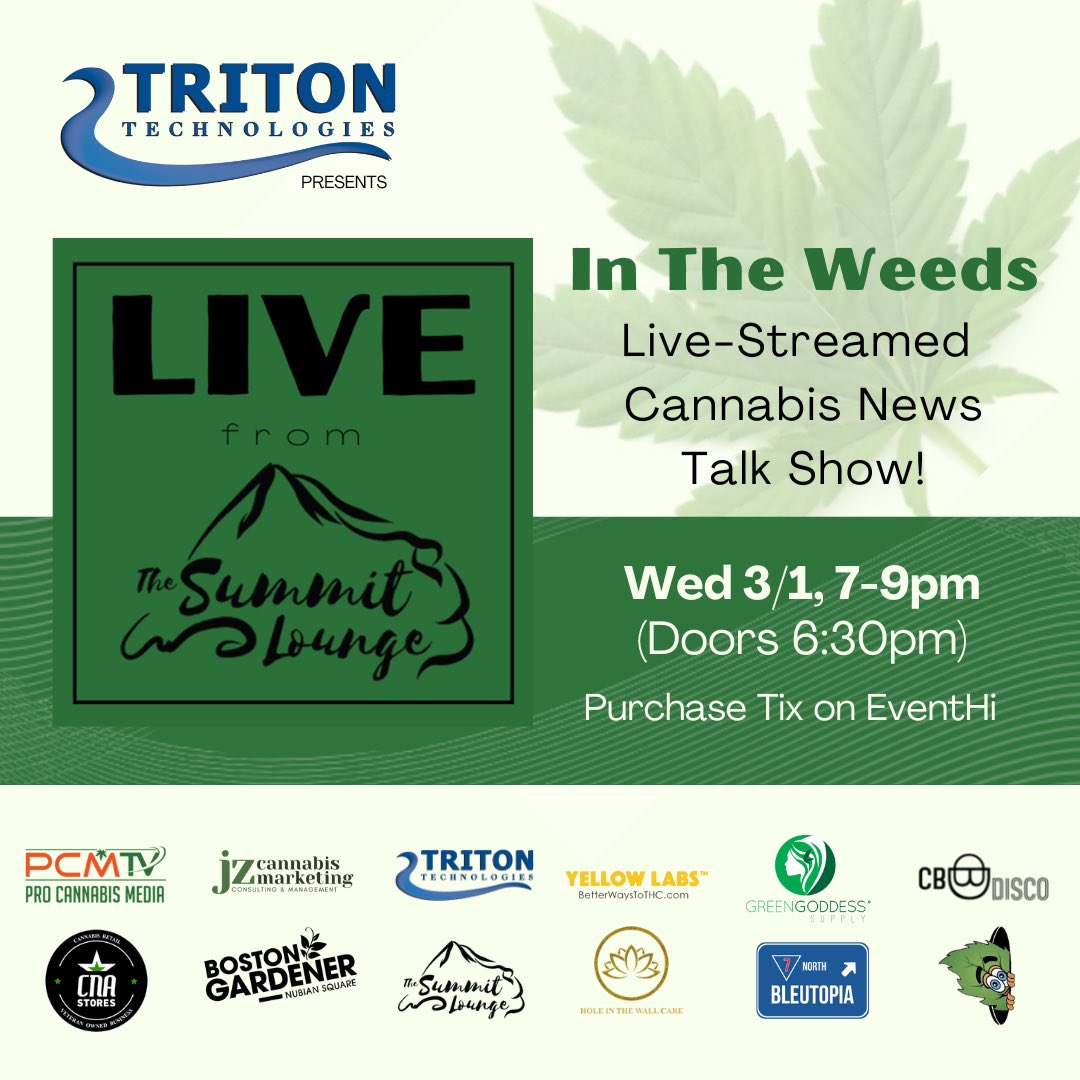 GreenGoddessSup's tweet photo. We will be at the Summit Lounge tomorrow night - who’s joining?? #summitlounge #intheweeds #CannabisCommunity #cannabisindustry #cannabis #cannabusiness
@ProCannaMedia https://t.co/m7o44Ypihv
