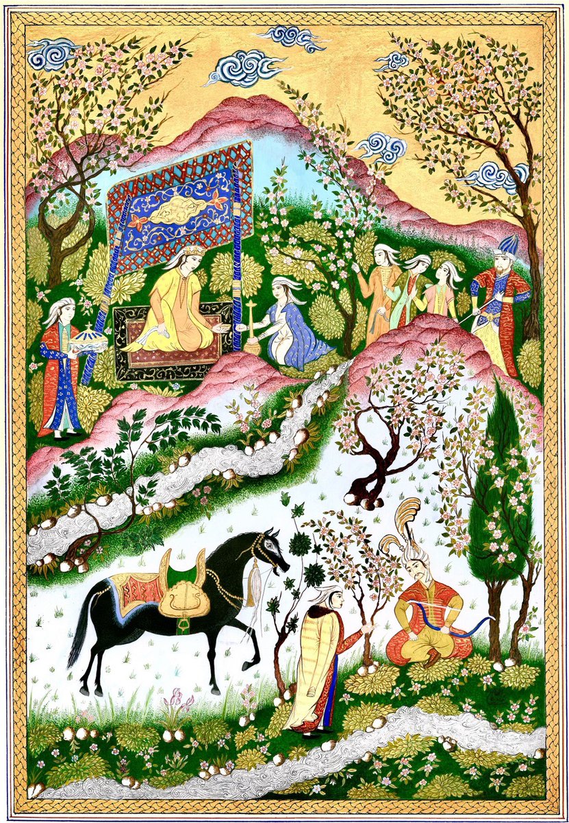 e_ghannadian's tweet photo. ‼️❤️Bijan & Manije❤️‼️
⭕️📯Amazing Persian love story in Ferdowsi's Shahnameh📯‼️
🎨Physical piece, Gouache and Watercolor on paperboard 🚀🪄📯
With lots of details 🔍
https://t.co/1DKeBRAUuG
#PopExploresEmerging https://t.co/WiUbGJeRTW