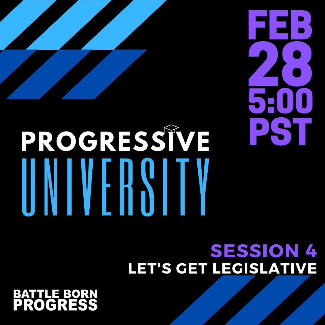 BattleBornProg's tweet photo. 🟧TONIGHT AT 5PM🟧 Some of your favorite BBP team members will be live during our LAST #ProgressiveUniversity of the year! We’ll be teaching YOU everything you need to know to keep up with #NVLeg ! REGISTER NOW ➡️ https://t.co/9HehQrPHbx https://t.co/HJgxPLEYT8