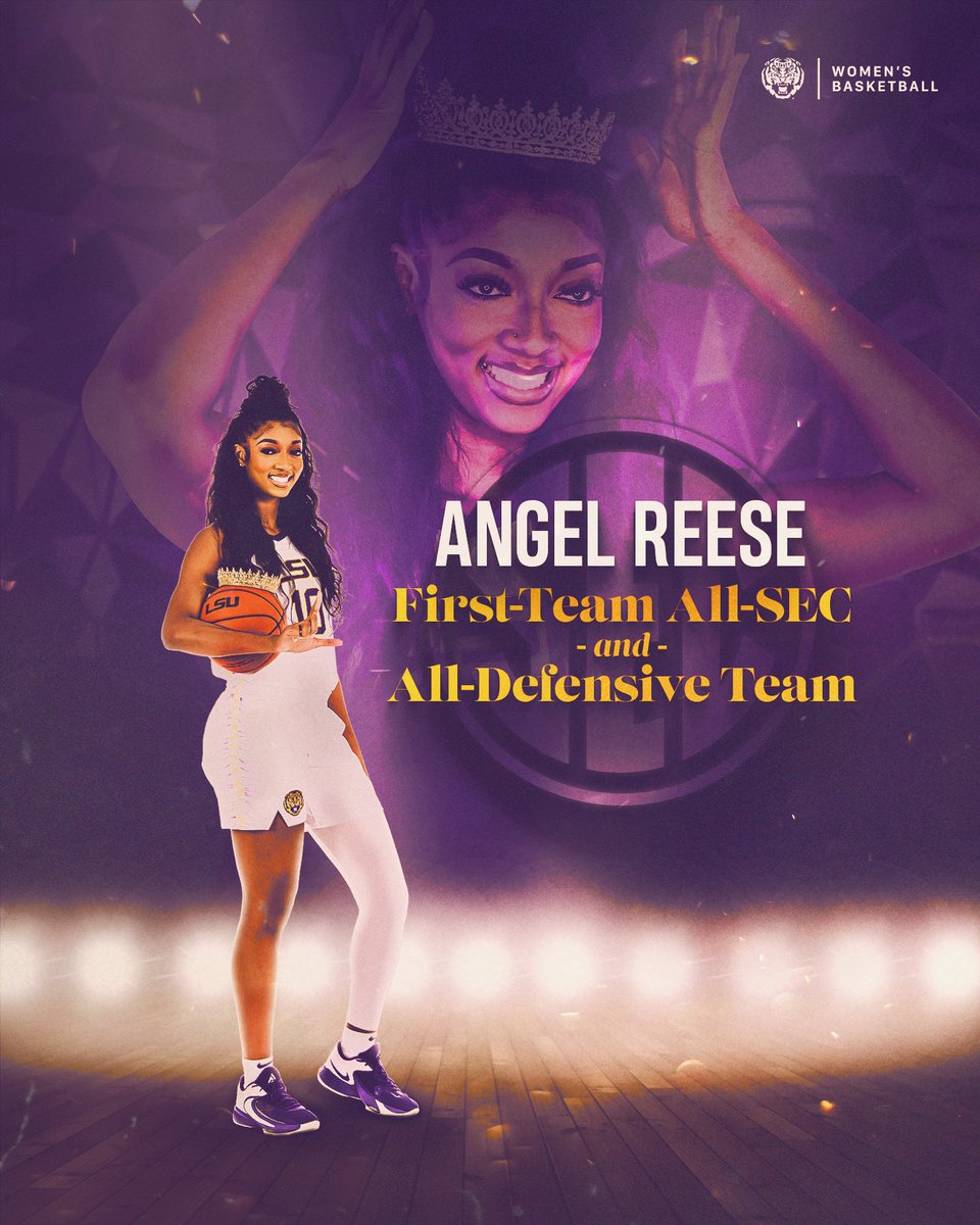 LSUwbkb's tweet photo. She led the league in points AND rebounds 🤯

A First Team All-SEC and All-Defensive selection for Angel Reese!

📄 https://t.co/reHiOen95O https://t.co/RWmTOBJO6f