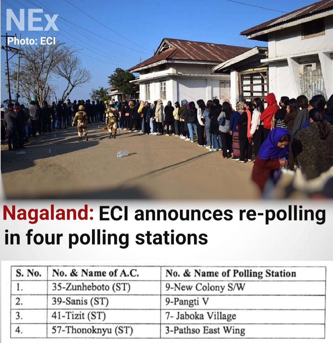 ECI announces re-polling in four polling stations

ECI termed the polling taken in the 4 polling stations on Feb 27, to be ‘void’ and declared March 1, 2023, as the date for taking a re-poll. Decision was taken on the basis of reports submitted by the General Observer, ECI stated