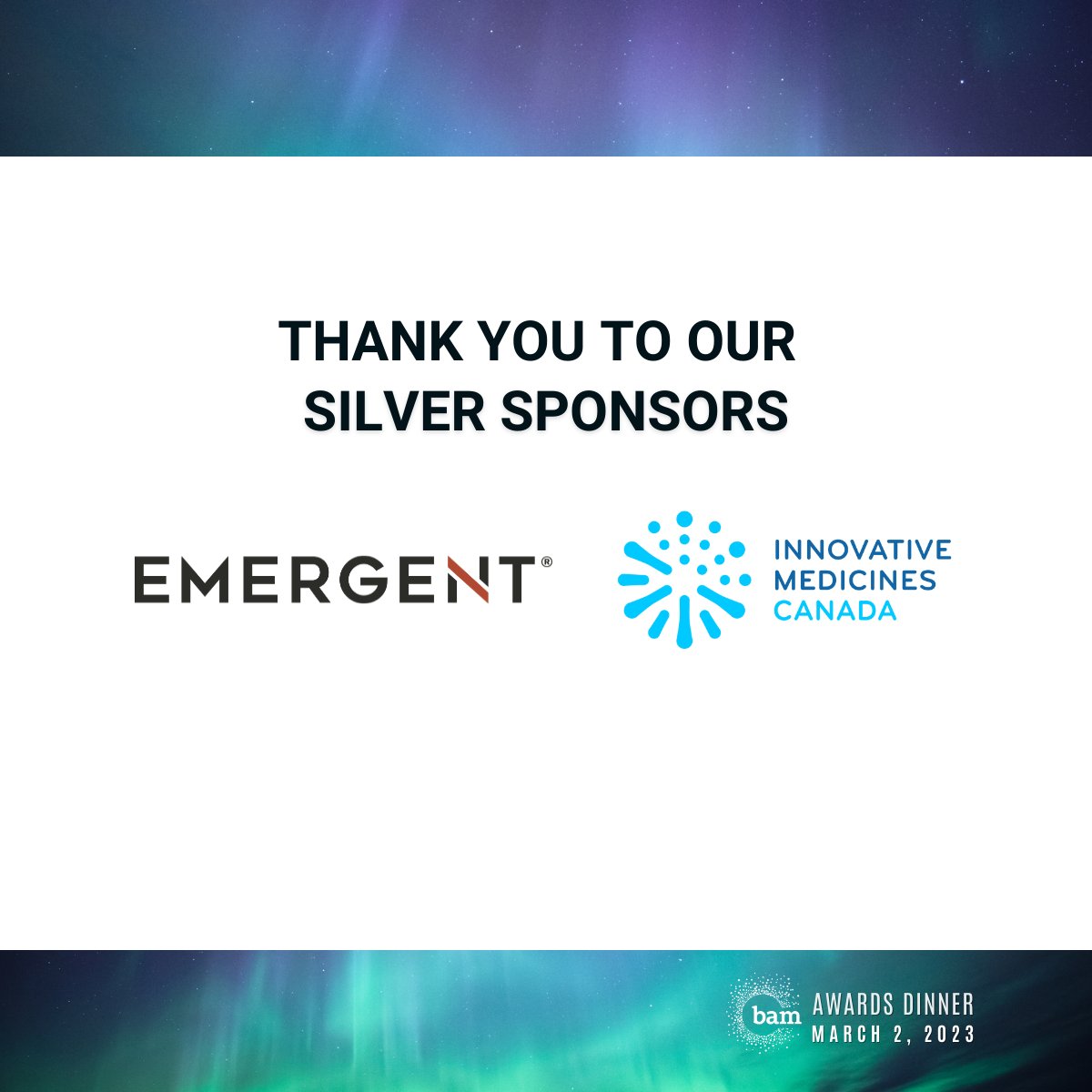 BioscienceMB's tweet photo. Thank you to our SILVER sponsors, @EmergentWeGo and @innovativemeds for your support!
We are looking forward to celebrating the achievements in Manitobaโs bioscience industry.
#bioMB #AwardsDinner #ManitobaAdvantage https://t.co/GeXmwGzTID