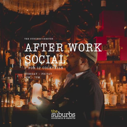 Taste Cheshire (@tastecheshire) on Twitter photo After work social <a href="/thesuburbsCH2/">The Suburbs</a>
Just finished work? Why not treat yourself to a couple of drinks!
2 for Β£12 cocktails (4-7pm)
Bottled beer Β£4
175ml House wine Β£5
tastecheshire.com/places-to-eat/β¦ After work social <a href="/thesuburbsCH2/">The Suburbs</a>
Just finished work? Why not treat yourself to a couple of drinks!
2 for Β£12 cocktails (4-7pm)
Bottled beer Β£4
175ml House wine Β£5
tastecheshire.com/places-to-eat/β¦