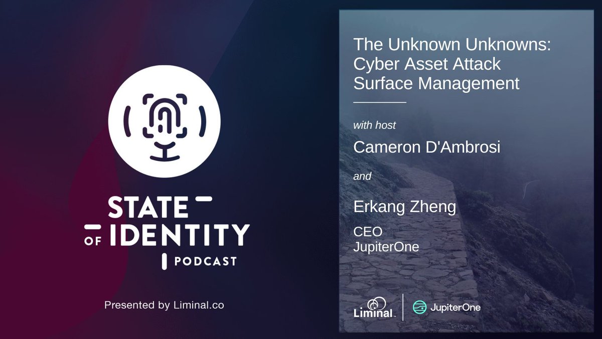 Liminal (@liminalstrategy) on Twitter photo How can you protect a cybersecurity perimeter that you canât define? On this week's podcast, we're joined by <a href="/jupiterone/">JupiterOne</a> Founder & CEO @Erkang to discuss cyber asset attack surface management (CAASM) and identity's role in bolstering #cybersecurity bit.ly/41nolE0 How can you protect a cybersecurity perimeter that you canât define? On this week's podcast, we're joined by <a href="/jupiterone/">JupiterOne</a> Founder & CEO @Erkang to discuss cyber asset attack surface management (CAASM) and identity's role in bolstering #cybersecurity bit.ly/41nolE0