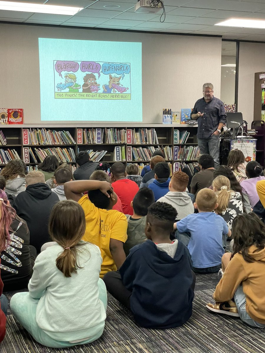 Things I learned from author <a href="/HarrellRob/">Rob Harrell</a> ‘s visit to SFE:

If you like Diary of a Wimpy Kid &amp; Shrek, you’ll love the Life of Zarf series!

Drawing characters vomiting cotton candy is a real job. 

<a href="/SFE_3820/">SFE Elementary</a> students ask the best questions!

#wearewayne