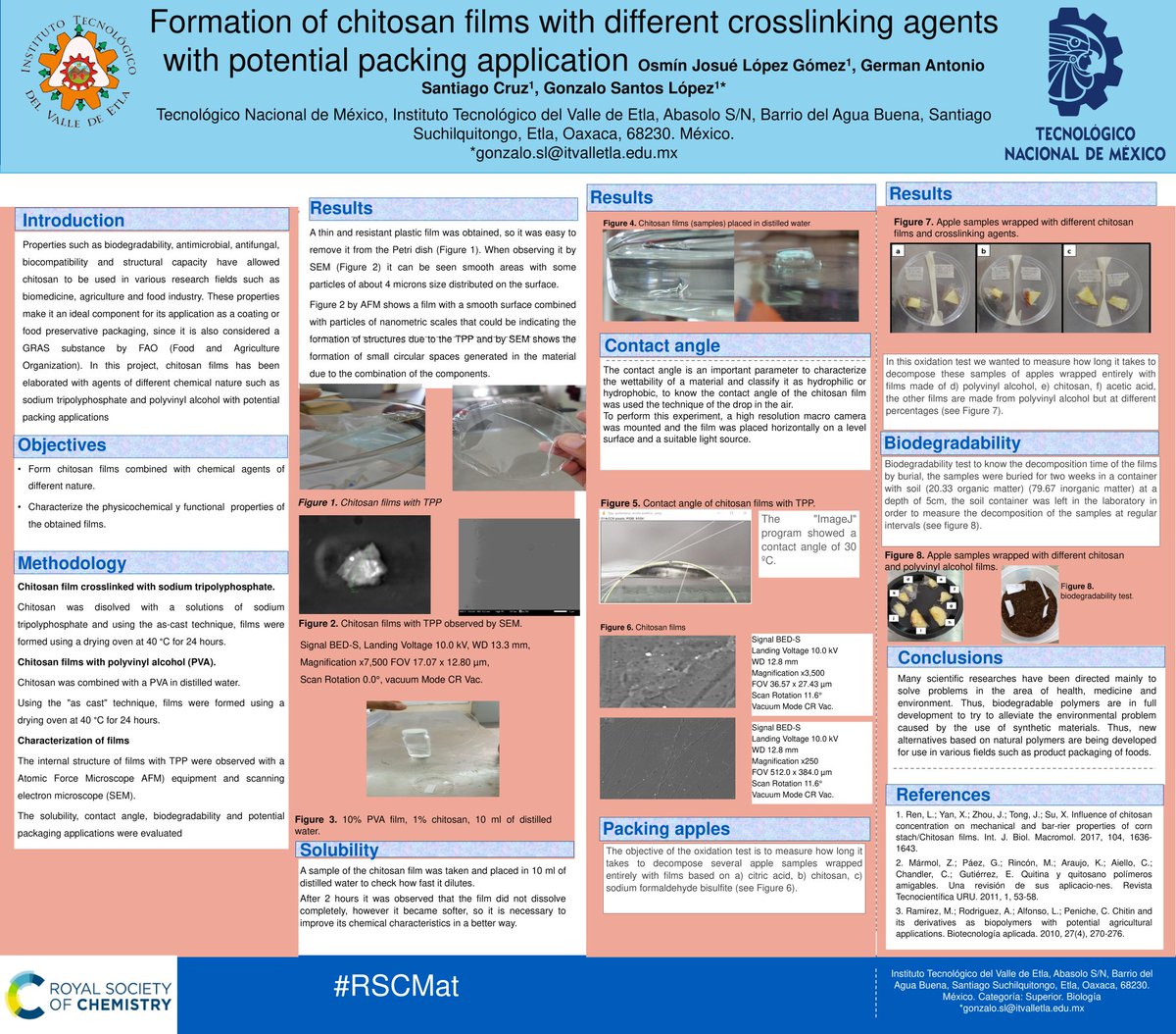 invalletla's tweet photo. Hi, we are Industrial Engineering students of the Instituto Tecnológico del Valle de Etla and we share our scientific poster at the event they put #RSCPoster #RSCMat #ITVE @itvalletla @TecNM_MX https://t.co/WNEuj3Ce6D