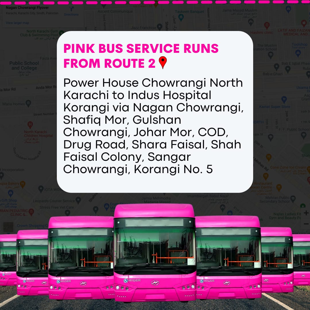 Another big news for the #Female passengers travelling through public transport in #Karachi.

The #SindhGovt's Transport Dept announces Two more Routes of #PinkBus - exclusively for the women under its highly successful #PeoplesBusService in the metropolitan, from March 1, 2023.