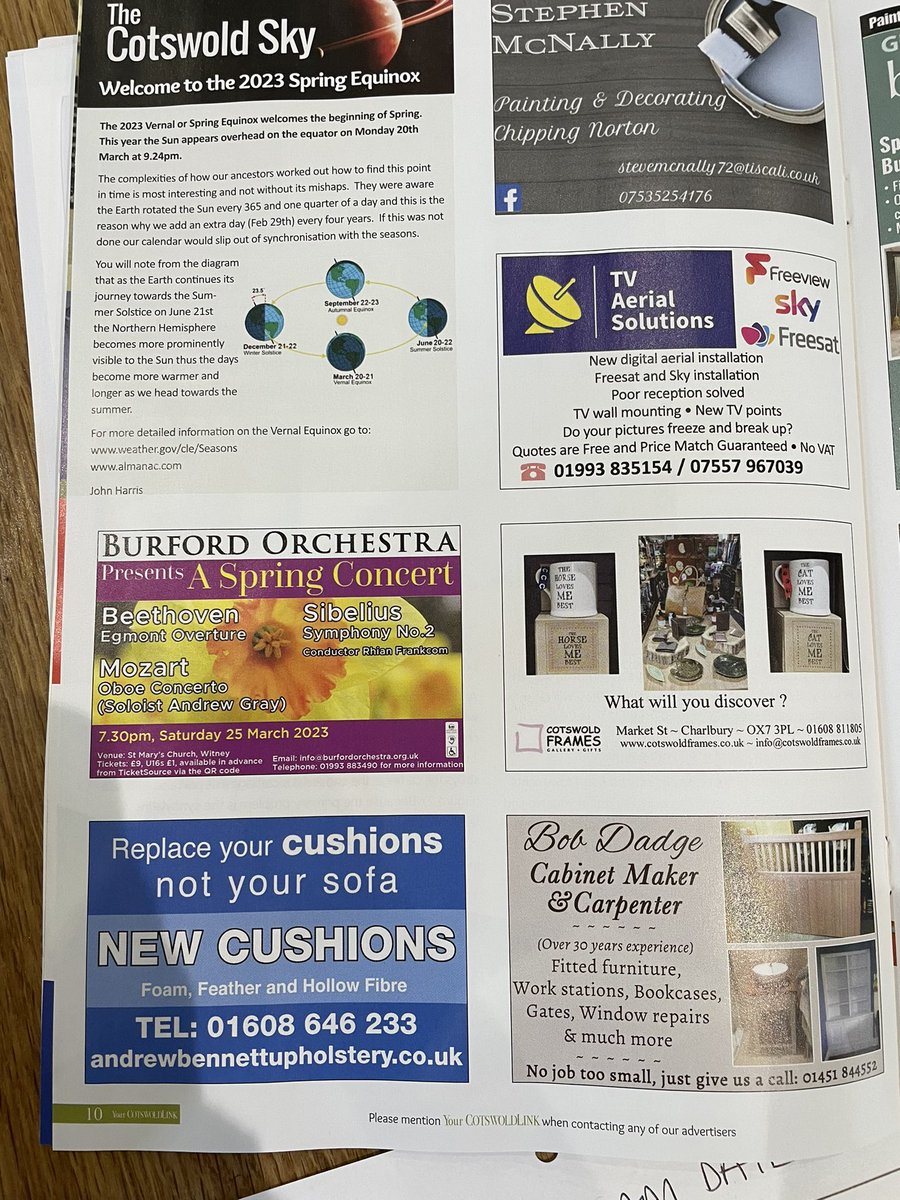 Big thanks to #cotswoldlink for featuring the poster for our next concert in #witney on 25th March - rehearsals are going great! #sibelius #beethoven #mozart