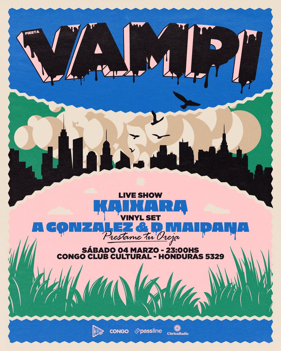 fiesta_vampi's tweet photo. Muy felices de contarles que @radiocolmena se suma nuestra celebracion con una transmision especial el dia sabado desde las 21:30 en donde habrán varias sopresas, todo sucede en el patio mas bonito de CABA  cmo el de @congobsas .
.
ULTIMOS TICKETS @PasslineArg 
.
.
@LatangenT https://t.co/LldbIifiX3