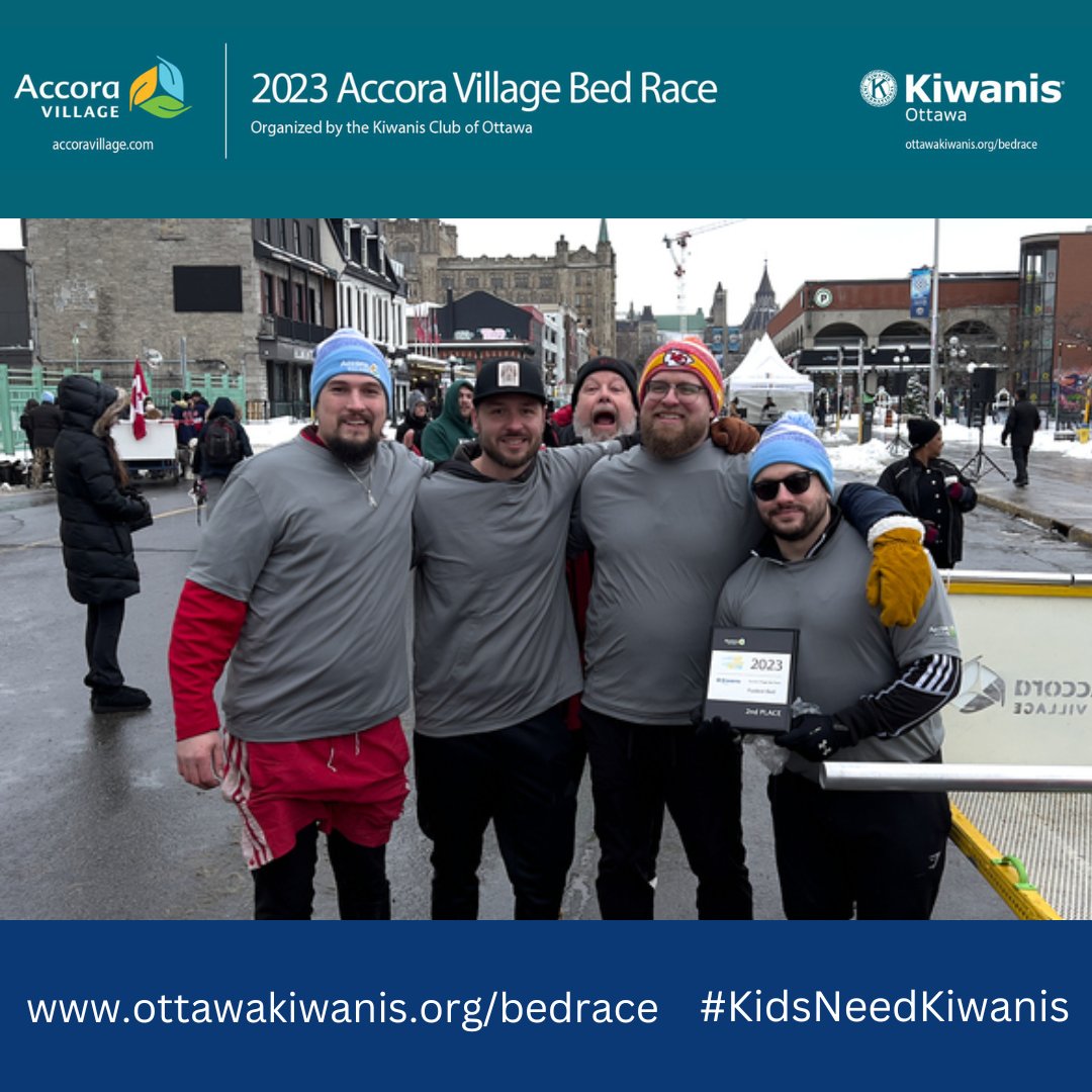 Accora Village reported the 2nd fastest team at the #BedRace Thank you for your energy! #AccoraVillage #BedRace #KidsNeedKiwanis