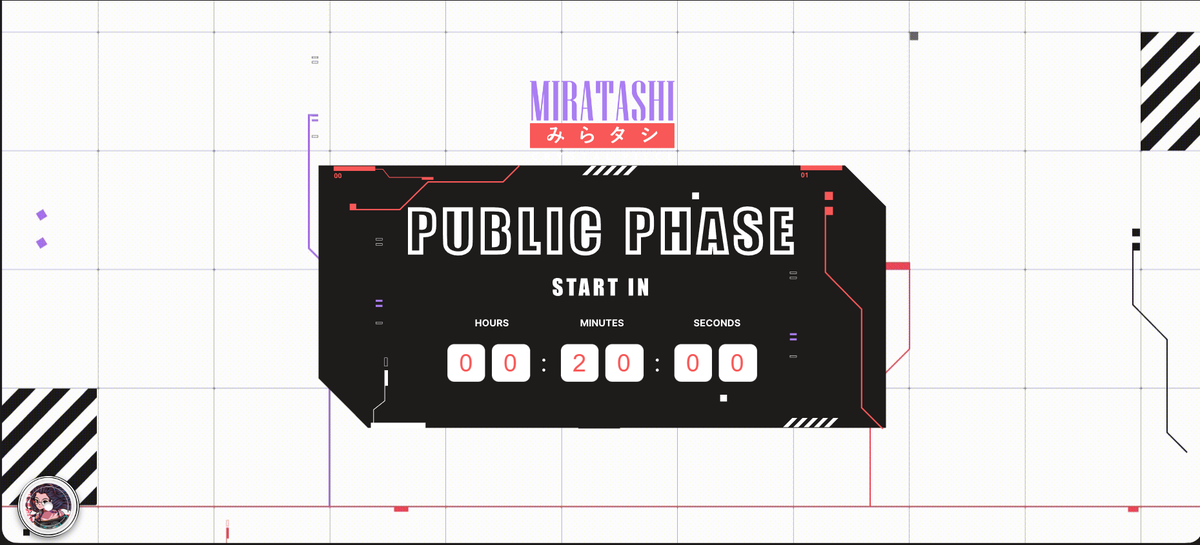 MiratashiNFT's tweet photo. MIRATASHI

MINT Public Phase START IN 20 MINUTES 

Mint Link : https://t.co/Zxkvu9RCbi

contract : https://t.co/74jgkbDpQU https://t.co/VWJNY2SQhE