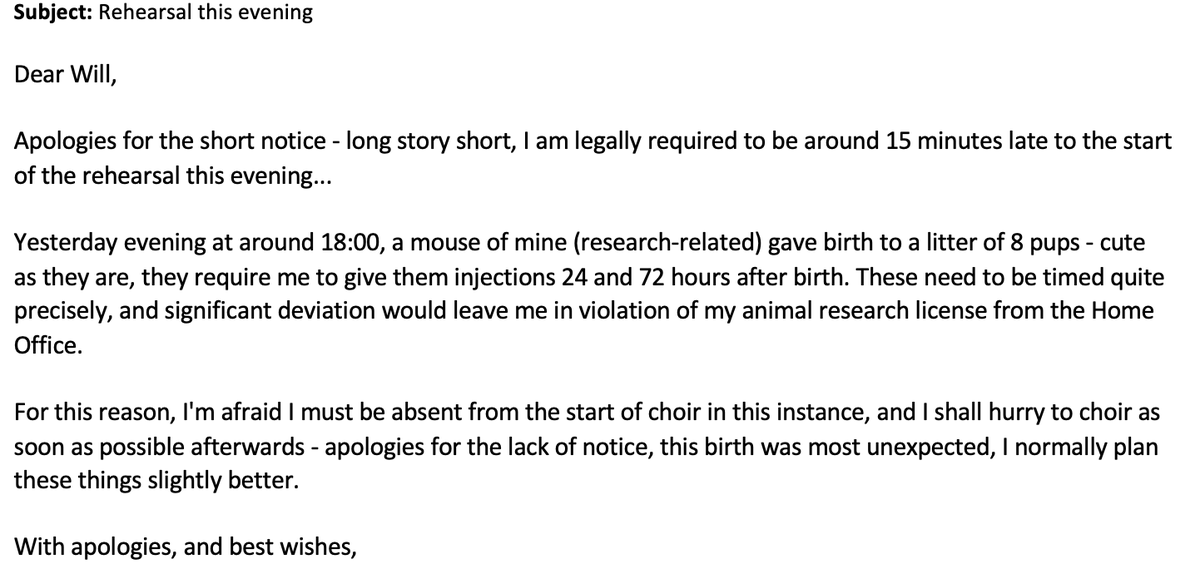 This might just be the best excuse I've had for being late to a rehearsal. #Oxfordproblems