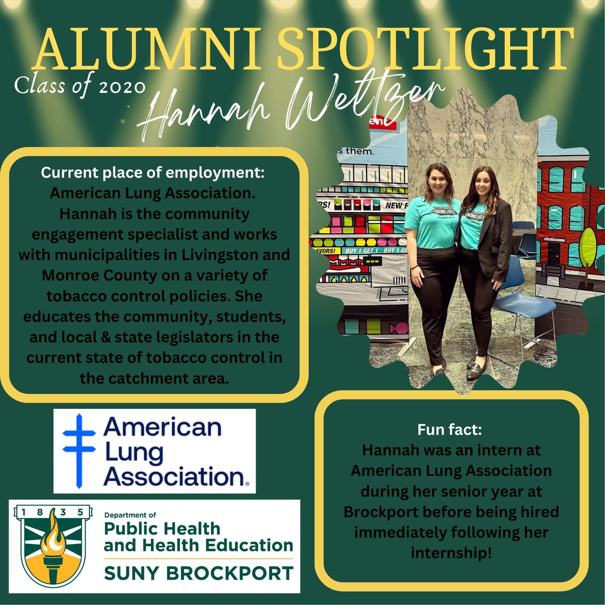 PBHBrockport's tweet photo. 🚨🚨 AUMNI SPOTLIGHT🚨🚨
Hannah Weltzer @brockportalumni https://t.co/WVWB7Nbdhx