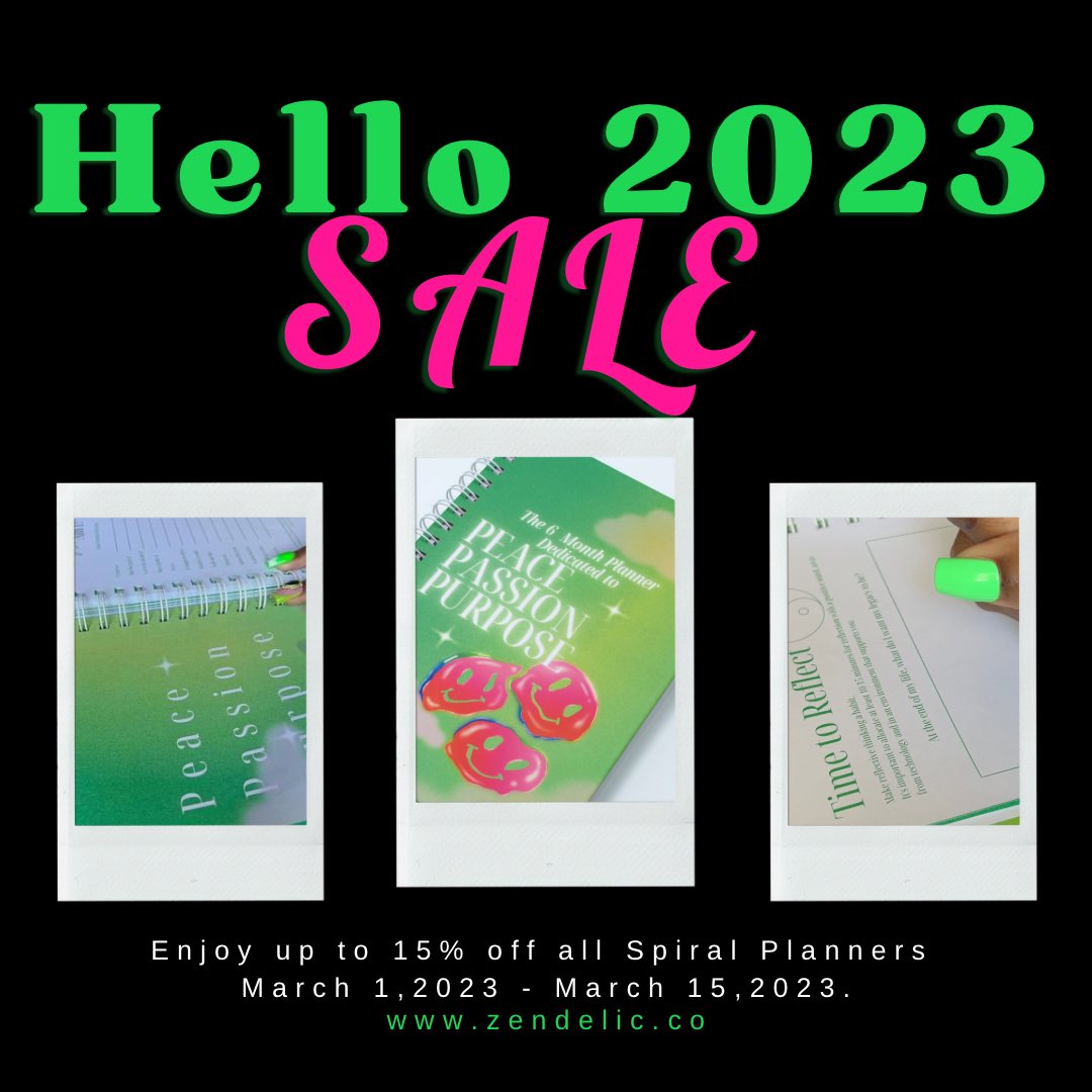 Receive 15% off your spiral planners when you sign up for our newsletter. Sale Begins March 1,2023😗💕 
***
#selfcareplanner #blackplannercommunity #myzendelicmoment #plannerinspiration #girlsinspiration #healingjourney #selfimprovementbooks #divinefeminineawakening #blackhealing