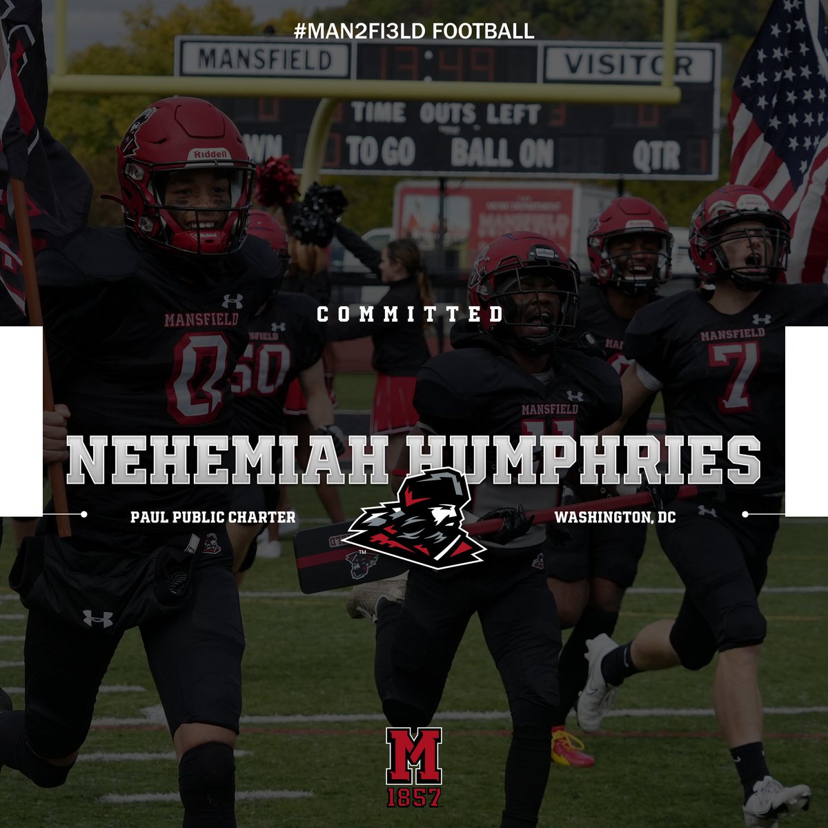 Let's welcome Nehemiah Humphries to the #MAN2FI3LD football family! Nehemiah is from Washington, DC and plays WR.