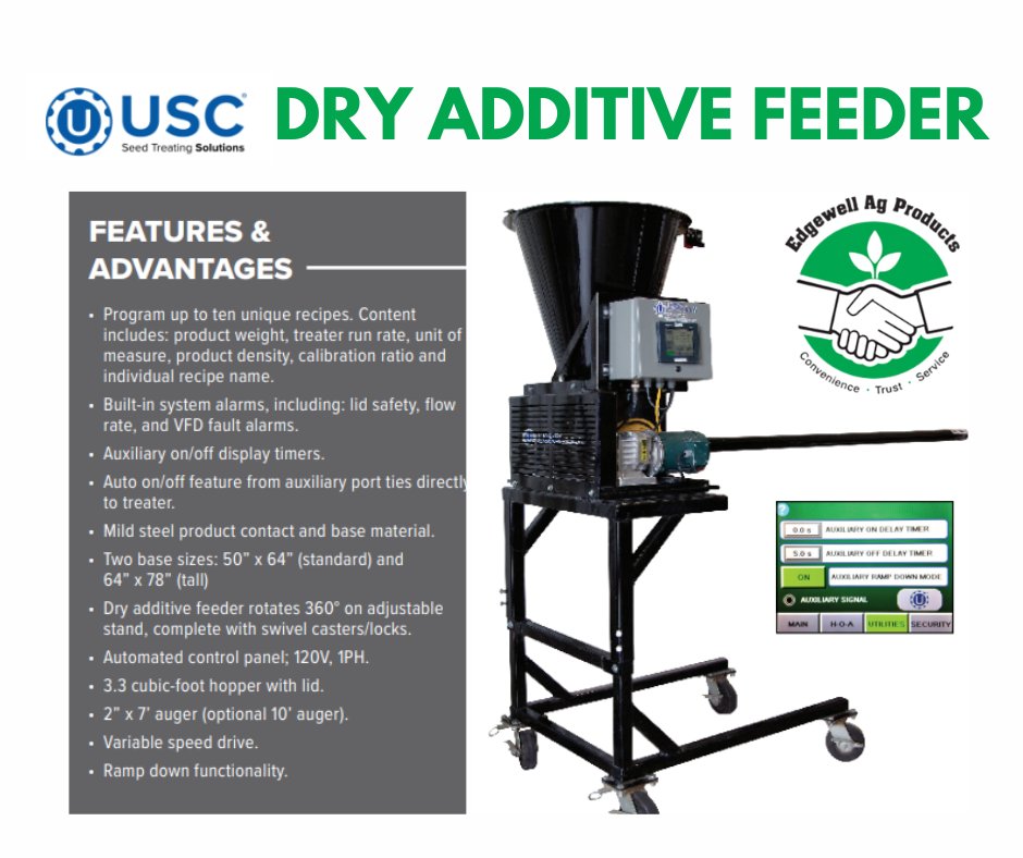 Make applying dry products predictable, easy, and clean with USC's dry additive feeder. 

Get in touch with one of our equipment experts to find out how <a href="/USC_LLC/">USC, LLC</a> 's upgrades and automation can make your life easier!
☎️605-271-8688