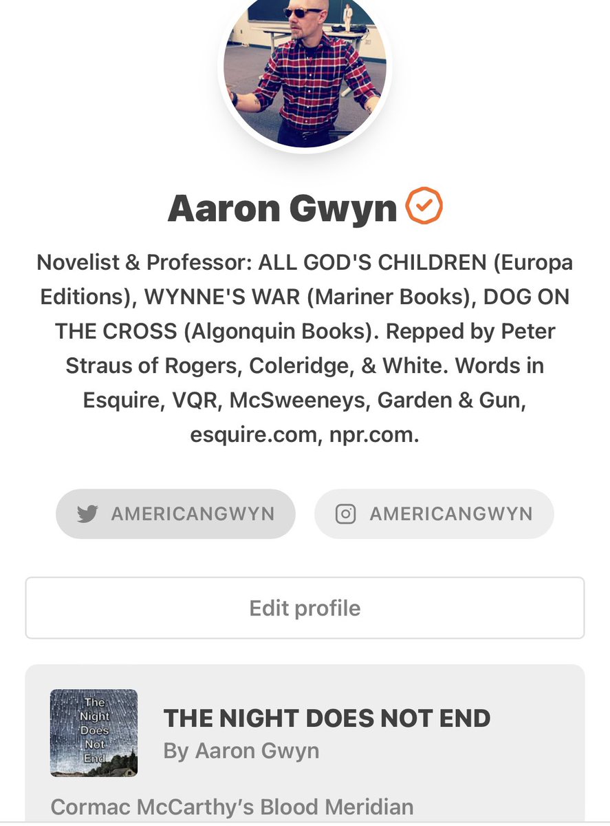 Was just notified that my Blood Meridian Substack, THE NIGHT DOES NOT END, is a <a href="/substack/"></a> Bestseller. Appreciate all of you who’ve supported this endeavor since I started it at the end of November!