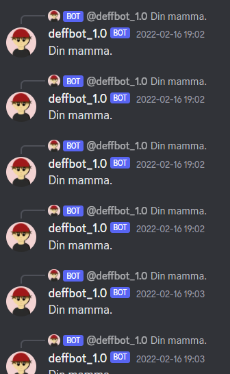 TB till när jag programmerade min första discord-bot...
