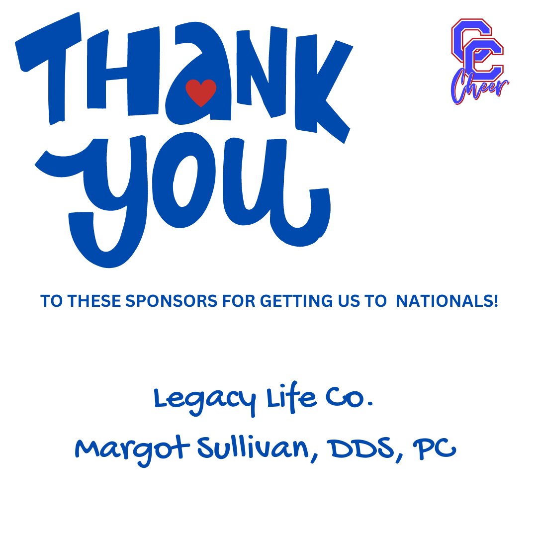 Thank you to our amazing sponsors for helping us get to the UCA National High School Cheerleading Championships in Orlando! We finished 6th in the Nation - best ever showing for Cherry Creek Cheer! #cherrycreekcheer #ucanationals <a href="/legacylifeco/">William Rodriguez</a>
