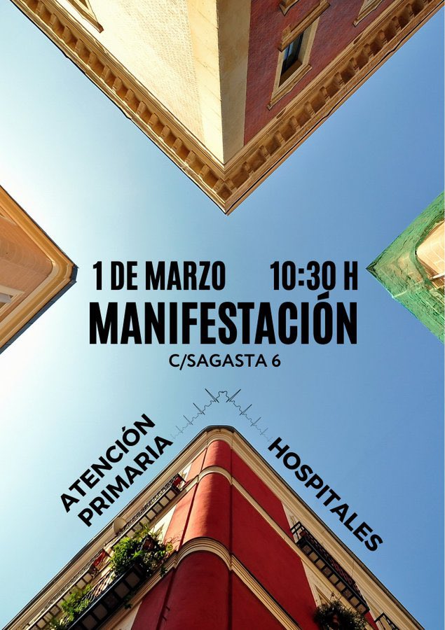 MUDmedicos's tweet photo. Mañana, #primaria y #hospitalaria se unen para dignificar la profesión médica.

🔄 La precariedad laboral de la Atención Primaria afectará a la Hospitalaria (y al contrario). 
Necesitamos un cambio profundo en todo el sistema sanitario.

📍C/Sagasta, 6 (frente a la Consejería). https://t.co/zO54sbFksY