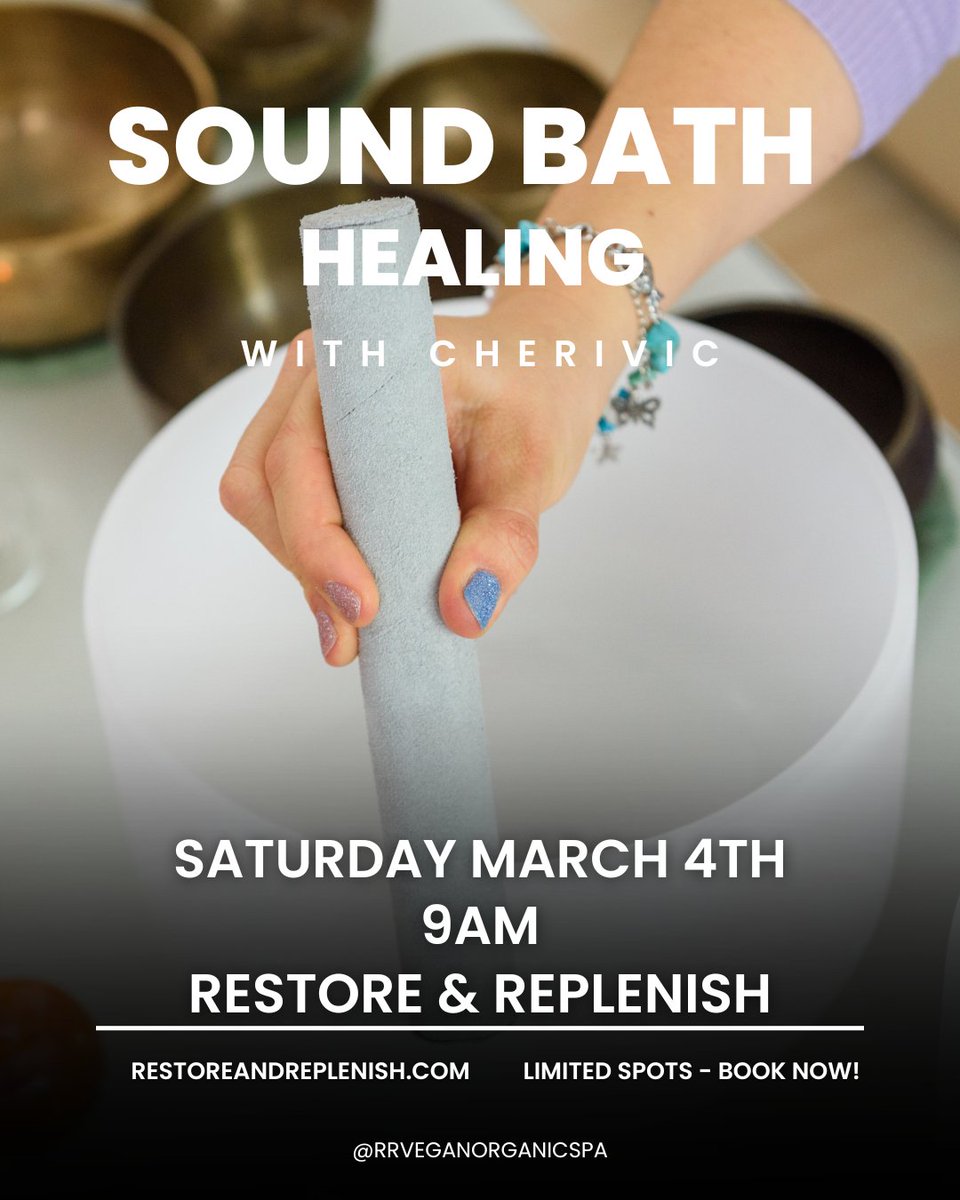 RRVeganSpa's tweet photo. Sound Bath Healing Event with Cherivic 💫 - https://t.co/LJfmKQizxd https://t.co/j10gRa5BZS