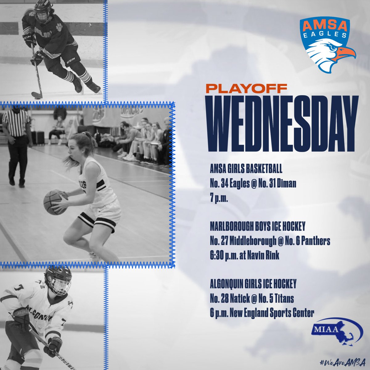 AMSA Athletics (@amsa_athletics) on Twitter photo <a href="/tgsports/">Worcester T&G Sports</a> <a href="/MetroWestSports/">Daily News Sports</a> <a href="/WMCTSports/">WMCT Sports</a> <a href="/miaa033/">MIAA</a> Big Playoff Wednesday on slate for tomorrow! <a href="/amsacs/">AMSA Charter School</a> <a href="/THawksHockey/">GonkGirlsHockey</a> <a href="/MarlboroughHig2/">Marlborough High School Hockey</a>
#WeAreAMSA <a href="/tgsports/">Worcester T&G Sports</a> <a href="/MetroWestSports/">Daily News Sports</a> <a href="/WMCTSports/">WMCT Sports</a> <a href="/miaa033/">MIAA</a> Big Playoff Wednesday on slate for tomorrow! <a href="/amsacs/">AMSA Charter School</a> <a href="/THawksHockey/">GonkGirlsHockey</a> <a href="/MarlboroughHig2/">Marlborough High School Hockey</a>
#WeAreAMSA