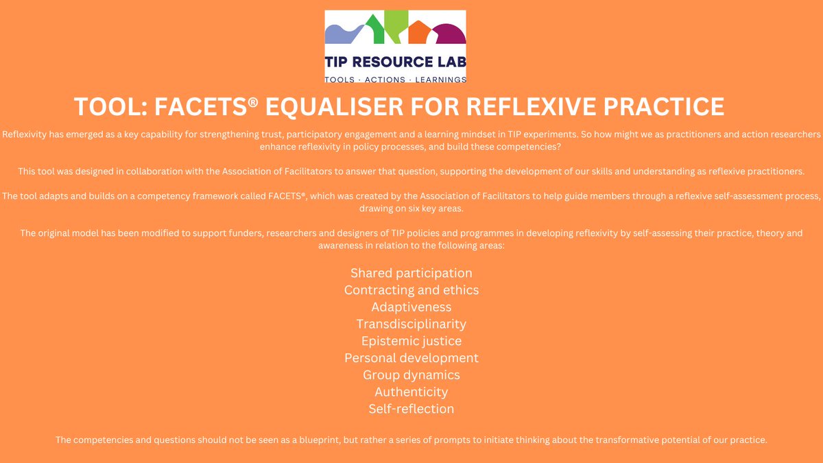 TIPConsortium's tweet image. Grabbed your seat for the opening of #TIPResourceLab yet?  Sign up➡️bit.ly/3SyKtHt

There&apos;s a host of new #TIP tools, insights &amp;amp; how-tos for #systemchange &amp;amp; #transformations

Today&apos;s teaser co-created w. @AoFacilitators for #reflexivity - 1 of the key TIP principles ⤵️🤩