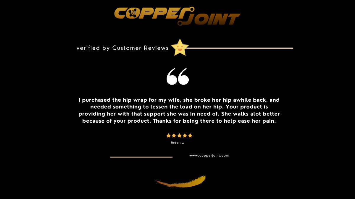 copperjoint's tweet photo. New 5 Star review from Robert L.:

"I purchased the hip wrap for my wife, she broke her hip awhile back, and needed something to lessen the load on her hip...

To check the veracity of this review, please visit: https://t.co/OJDXjPpXcF https://t.co/FwYvdEMtAL