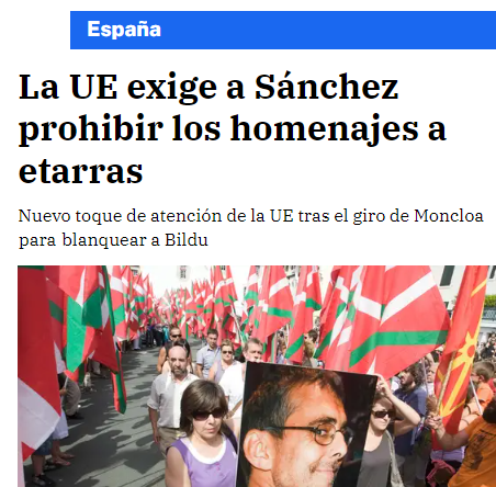 CCivicaCatalana's tweet photo. España es el único país de Europa que permite homenajes públicos en la calle a asesinos y terroristas.

Sánchez se niega a prohibirlos, tal como exige la UE, porque aquí no toca "armonizarse". https://t.co/tquKx9n0qX