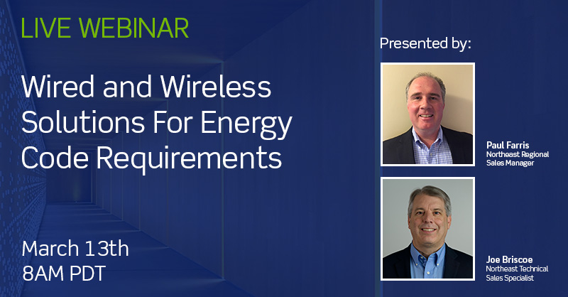 Leviton's tweet photo. Earn learning credits, and join Paul Farris and Joe Briscoe for a webinar on "Wired and Wireless Solutions for Energy Code Requirements" on March 13th at 8am PDT.
๐ https://t.co/jOBXbrLJGT
#lightingandcontrols #webinar #energycodes https://t.co/u2U9qDUhq3