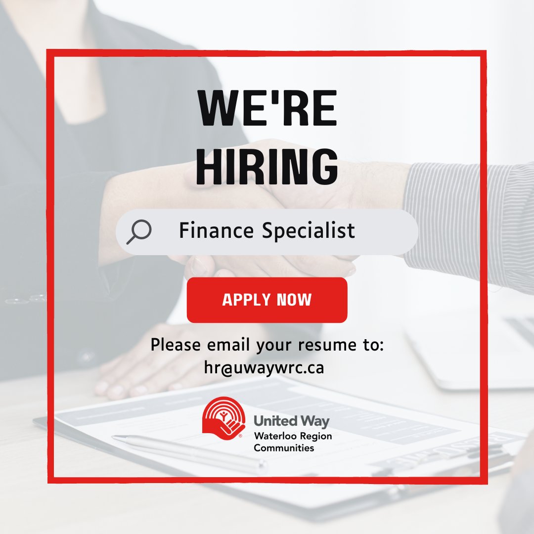 UnitedWayWRC's tweet image. Looking to join a team focused on making a positive impact in the local community? Apply today to join the United Way WRC team as the Finance Specialist! The application deadline is March 15th. Learn more about the position on our website uwaywrc.ca/about-us/caree…