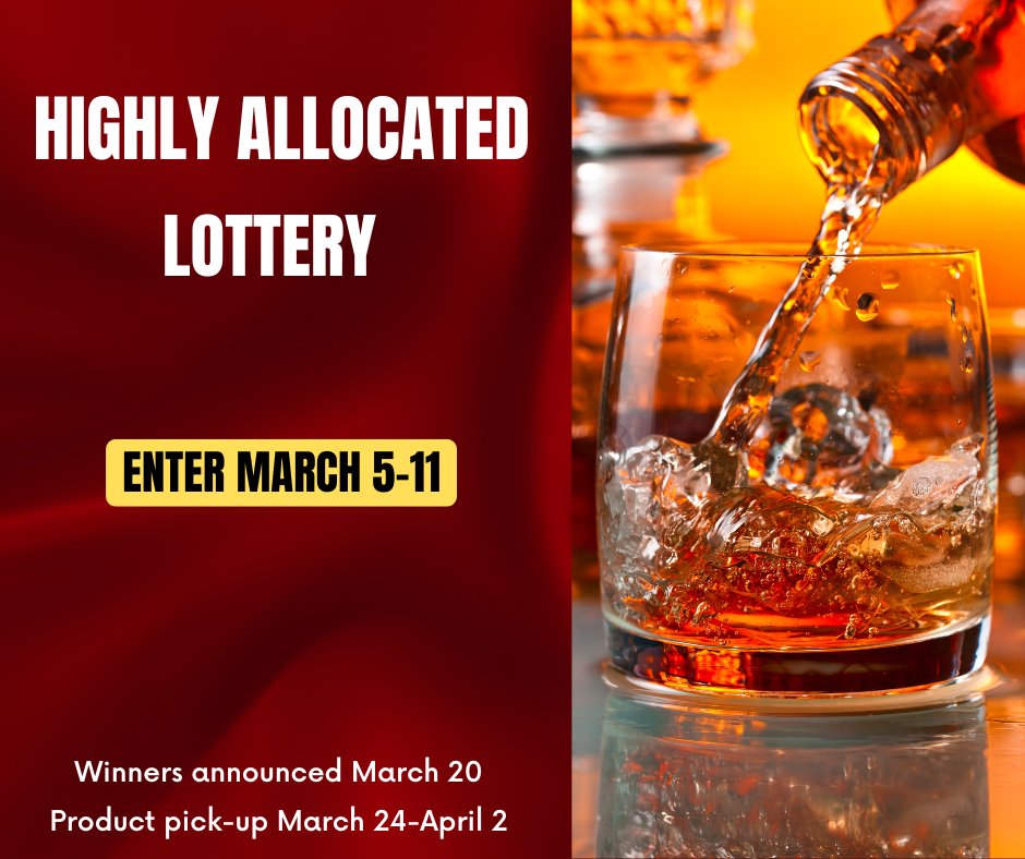 Alcohol Beverage Services to Open Registration for Lotteries Providing Opportunities to Purchase Highly Sought Spirits on Sunday, March 5
