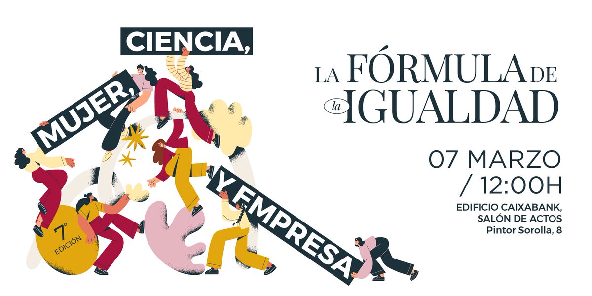 PremiosReiJaume's tweet photo. Cinco mujeres y un hombre hablarán este año sobre la fórmula🧪de la igualdad:
📅 7 de marzo
⏰ 12.00 h
🏛️ CaixaBank (Pintor Sorolla, 8)
Apúntate⬇️
https://t.co/3FUgdreFP8 https://t.co/CLpPbc8qwO