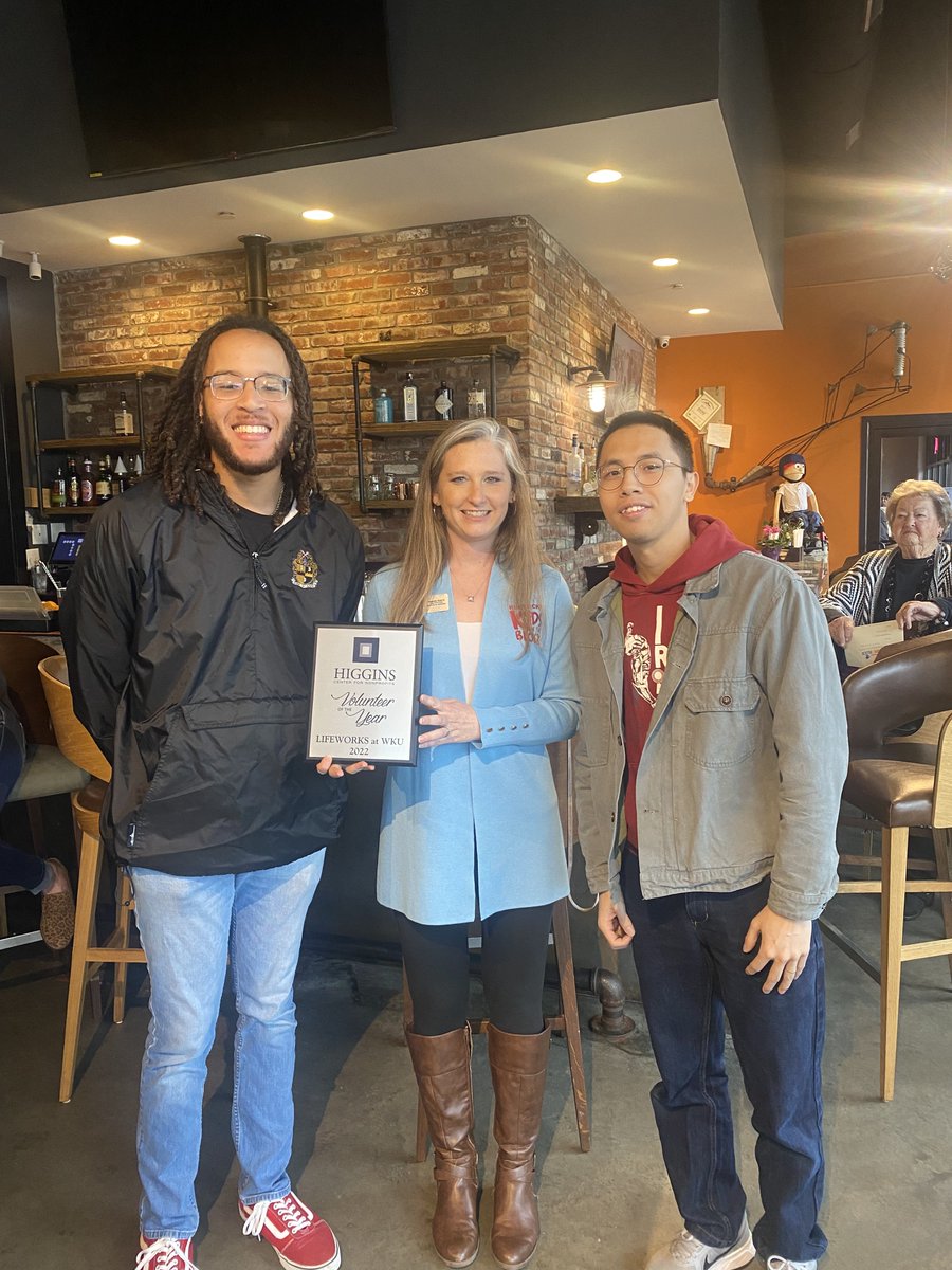 No Monday slumps around here! Yesterday, we were thrilled to receive the Volunteer of the Year Award for 2022 by our friends @KentuckyKOB of the @HigginsCenter!!! Taking an active role in our community is a big part of our mission here and we're honored to have received this.