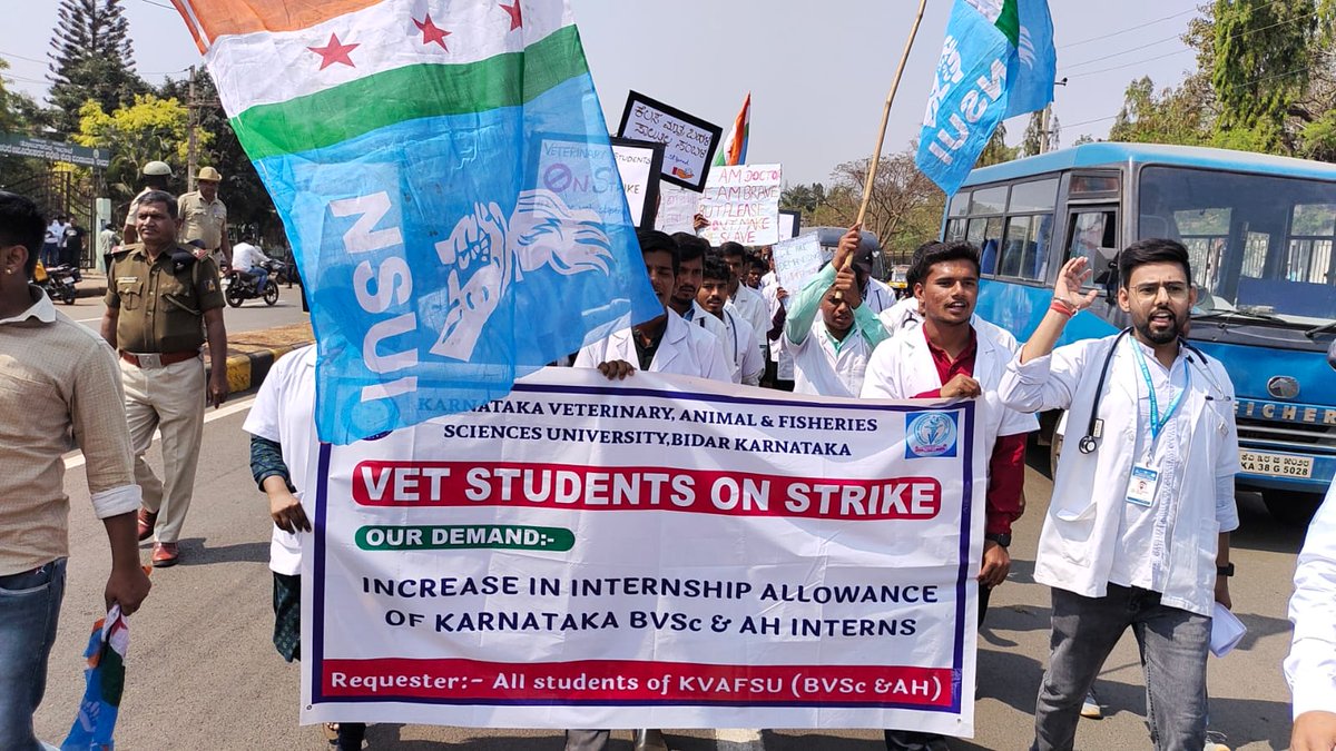 Strike day 2 at KVAFSU
#increase_karnataka_vet_stipend