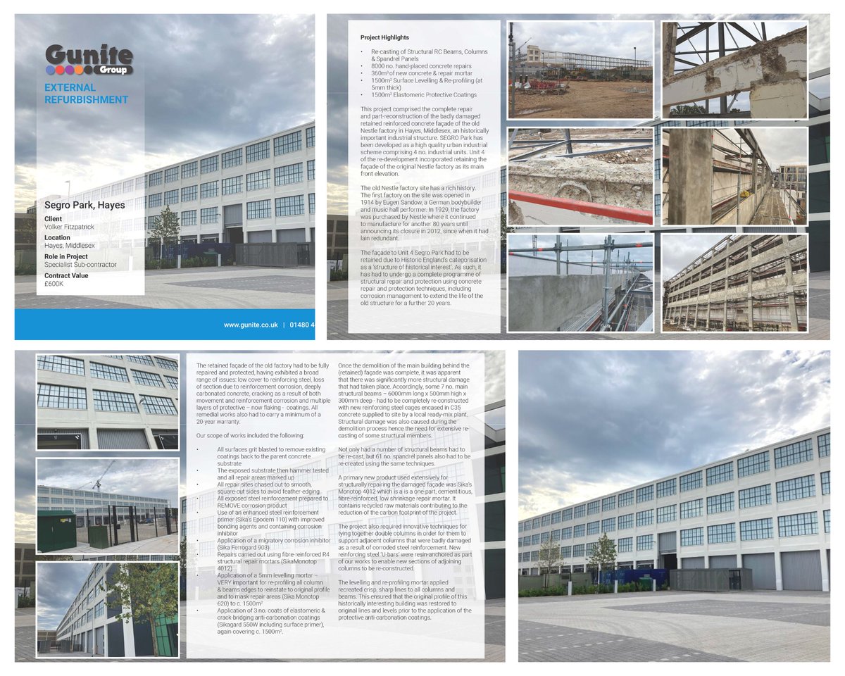 We’re delighted to share our new format case studies which highlight project details and detail the specialist works involved in our projects. This project was also Highly Commended at the Concrete Society awards last year!
#externalrefurbishment #awardwinning #casestudy