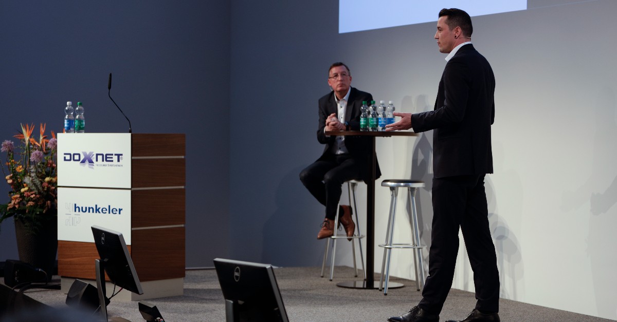 hunkelerag's tweet image. For the 9th time #DOXNET members and friends come together in Lucerne for informative presentations &amp;amp; interesting #networking. 

Hans Gut and Matthias Annaheim from Hunkeler presented the motto &amp;amp; dominant theme of the Hunkeler Innovationdays 2023: NEXT LEVEL AUTOMATION. 
#hid23