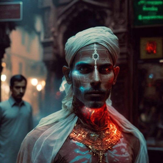 Artificial Intelligence ai generated-pictures of old-delhi at night social media Viral old delhi at night, ai generated pictures, artist pratik arora