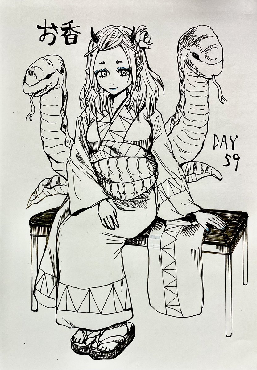 #100日チャレンジ
day59
鬼灯の冷徹 お香さん🐍 