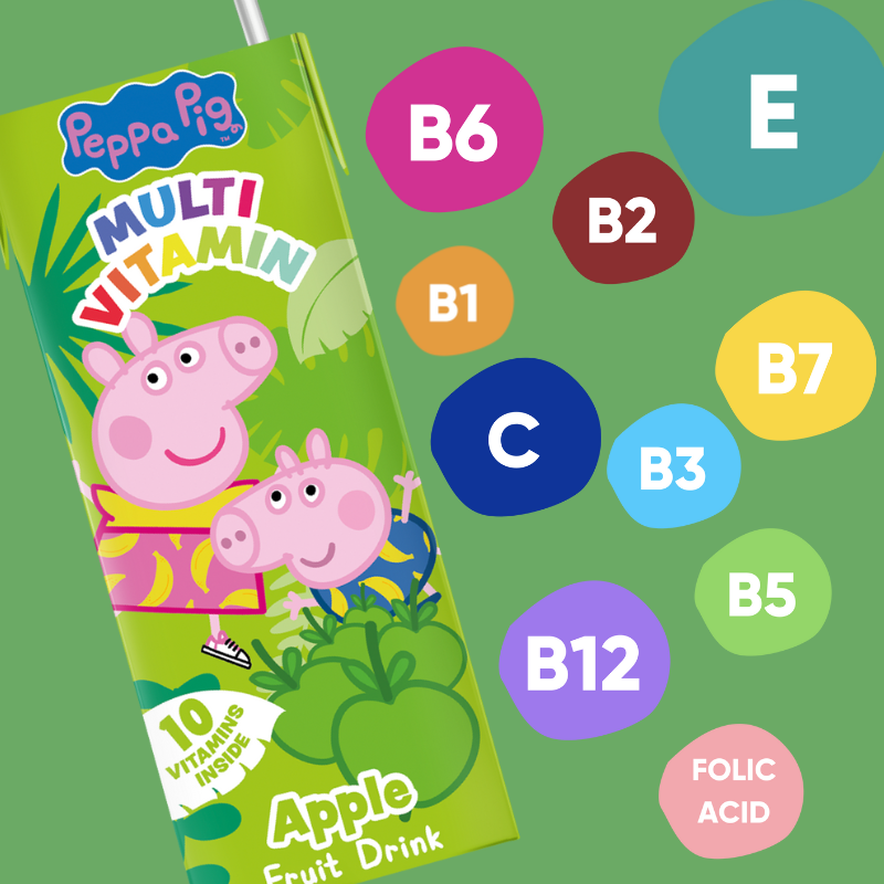 Whatever_Brands's tweet photo. Discover our delicious Peppa Pig Tropical and Apple Fruit Drinks with 10 added vitamins! Soon available @heronfoods https://t.co/wMVvkplVX5