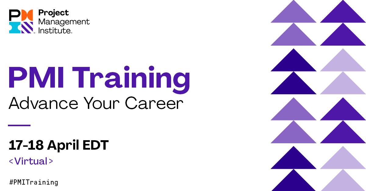 Young professionals—find courses tailored to your needs at virtual PMI Training from 17-18 April. Learn to navigate the ever-changing business environment and improve your skill set with expert-led, immersive training. Register today: ow.ly/h5qC50N4WgL

#PMITraining