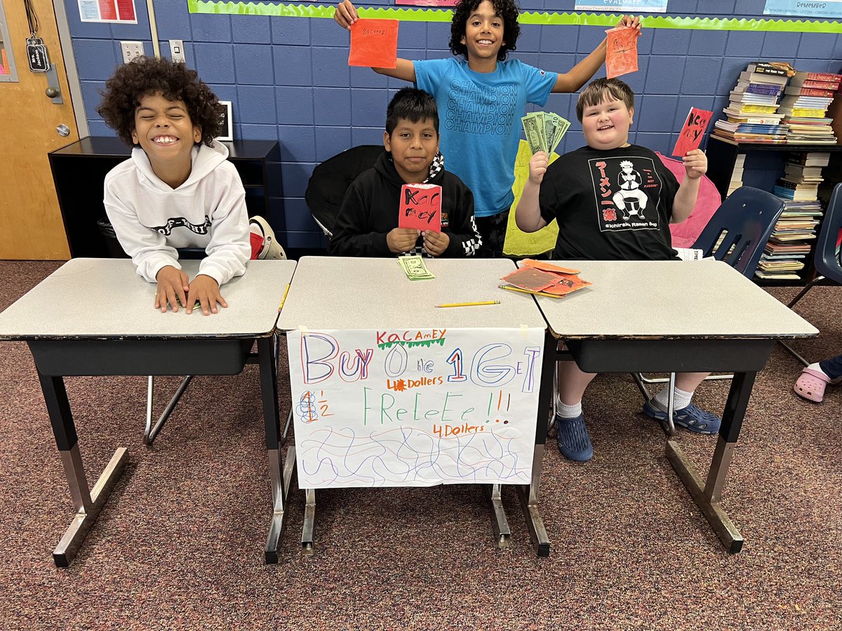 WestForestInt's tweet photo. Check out our awesome 5th Grade enrichment students working hard on their economic unit. What better way to prepare them for society than to simulate. A special shout out to our enrichment teacher Marlye Powell-Jackson for challenging and preparing our kids to be successful. https://t.co/VU6fkJRSoI