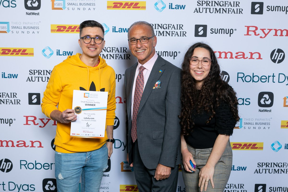 Is it me or it looks like <a href="/marionabolo26/">Mariona Bolohan</a> is trying to push <a href="/TheoPaphitis/">Theo Paphitis</a> into the picture a bit 😂
Pleased to finally have our picture! 
#sbswinner #SBSEvent2023 <a href="/lotulyco/">Lotuly® (Human Translation)</a> <a href="/TheSBS_Crew/">#SBS Crew</a> <a href="/SBSWinnersHour/">#SBSWinnersHour</a>