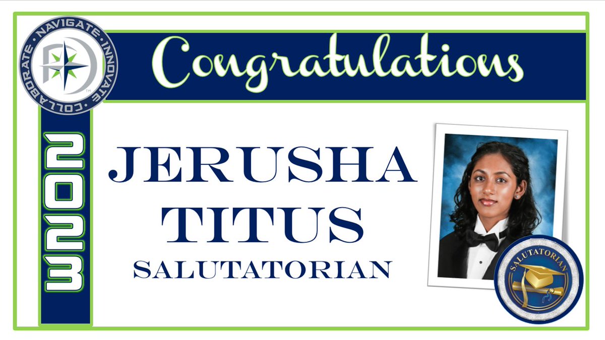 DiscoveryTitans's tweet photo. Discovery's Class of 2023 Valedictorian and Salutatorian! Congratulations Joshua and Jerusha! #TitanUp #WeAreDiscovery https://t.co/5RIcK1M0kR