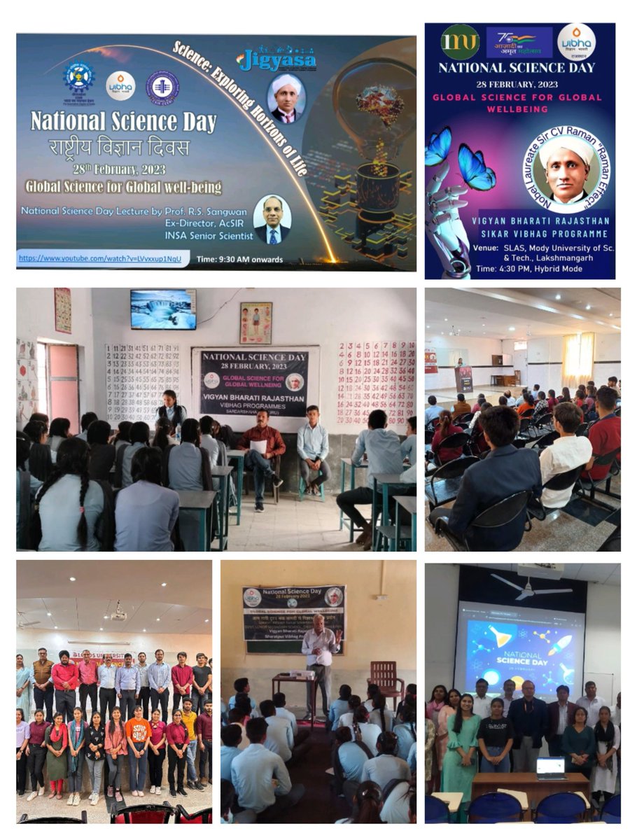 Vibha Rajasthan celebrated NSD on 28 Feb 2023 at 8 Div./Dist. Jaipur,Bharatpur,Sikar,Dholpur,Alwar, Jhunjhunu,Churu,Karoli in collaboration with School,Universities &amp; Institutions on offline/hybrid.Mainly CEERI-CSIR,Shishu Vidya Mandir,Modi University,Shiva Academy Govt. School.