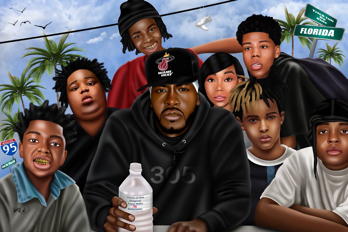 CedDaVinchi's tweet photo. “Trick Luh Da Kids”  
Art By me 🖼️ 
IG @ Ced.Davinchi 
@KodakBlack1k @REALTOKYOJETZ @THESLUMPGOD @YNWMelly  
#trickdaddy #KodakBlack #tokyojetz #nardowick #ynwmelly #xxxtentacion #rodwave #florida #art #artwork #blackart https://t.co/2HDfLa6bAf