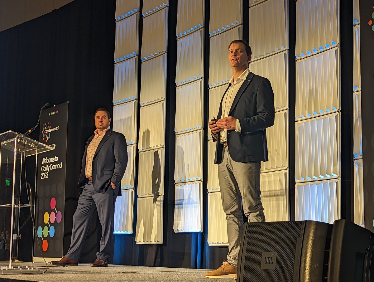 CoritySoftware's tweet photo. Great morning so far hearing from Cority execs on our history, innovation, and the increasing focus on the role of #EHS in #ESG!
#coricon23 #ehsconference #empowerbetter https://t.co/rMTzy4UnRo